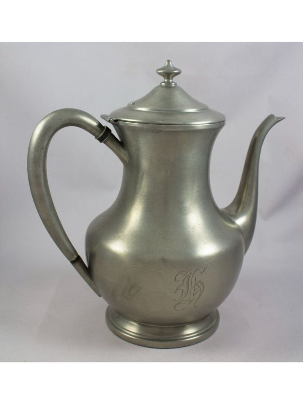 BRS Bernard Rice Sons Pewter Coffee Pot B212 10" Tall c. 1910 Monogram